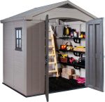 Resin Garden Storage Shed 8 X 6 Ft Brown Double Doors Lockable - Image 3