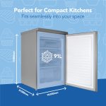 Freestanding Under Counter Freezer 91L Reversible Door Silver - Image 3