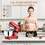 Stand Mixer 6.2L 1500W 6 Speed Red - Image 5