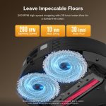 Robot Vacuum Cleaner With Mop 10000Pa Suction Dual Anti-Tangle Brushes Black - Image 7