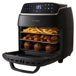 Digital Air Fryer Oven 12L 1800W 8 Presets Rotisserie Black - Image 4