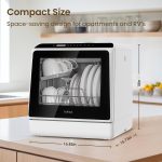Table Top Dishwasher 5L 6 Programmes Built-In Water Tank White - Image 6