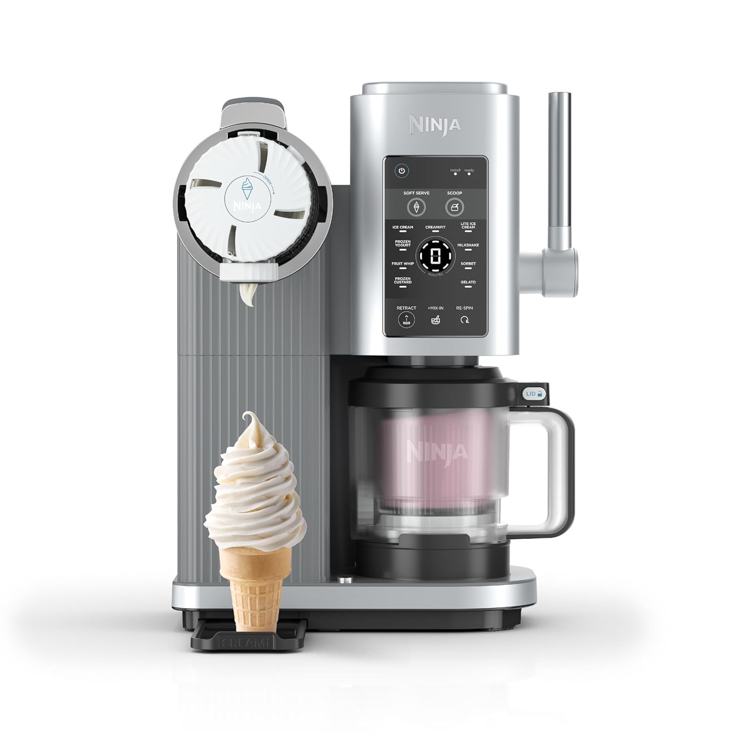 711luhlnr9L._SL1500.jpg Ice Cream Maker 13 Functions 2x 480ml Tubs Soft Serve Platinum - Image 1