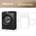 Freestanding Washer Dryer 8Kg Wash 5Kg Dry 1400Rpm Black - Image 2