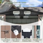 Metal Garden Storage Shed 6 X 4 Ft Brown Alloy Steel Lockable Doors - Image 4