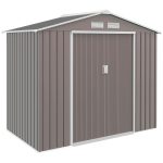 Metal Garden Shed 9 X 6 Ft Light Brown Steel Double Doors - Image 9