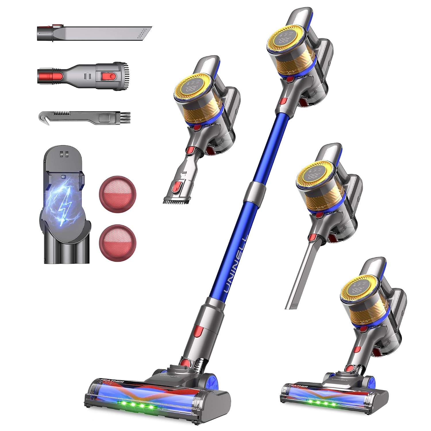 713HnLGuJKL._SL1500.jpg Stick Vacuum Cleaner 45Kpa 450W 60Min Runtime Anti-Tangle Silver - Image 1
