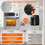 Air Fryer Oven 15L 1700W 10-in-1 Digital Knob Silver - Image 3
