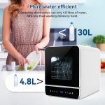 Portable Countertop Dishwasher 7 Programmes 4.8L Tank 3 Place Settings Black - Image 9