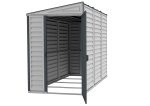 SideMate PLUS 4 x 8 Plastic Garden Shed 2.95 m² with Metal Foundation Kit Dark Grey - Image 4