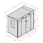 Outdoor Garden Storage Shed 6 X 4 Ft Grey Plastic Aluminium Frame - Image 8