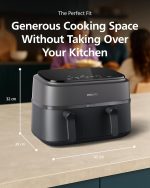 Dual Air Fryer 9L 2750W 13 Presets Digital Touchscreen Black & Silver - Image 8