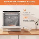 Table Top Dishwasher 6 Programs Touch Control Auto-Drying Baby Care Fruit Wash White - Image 6