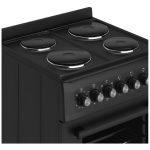 Electric Cooker 62L Oven 4 Hotplates Freestanding 60cm Matte Black - Image 7