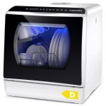 Table Top Dishwasher 6 Programs Touch Control Auto-Drying Baby Care Fruit Wash White