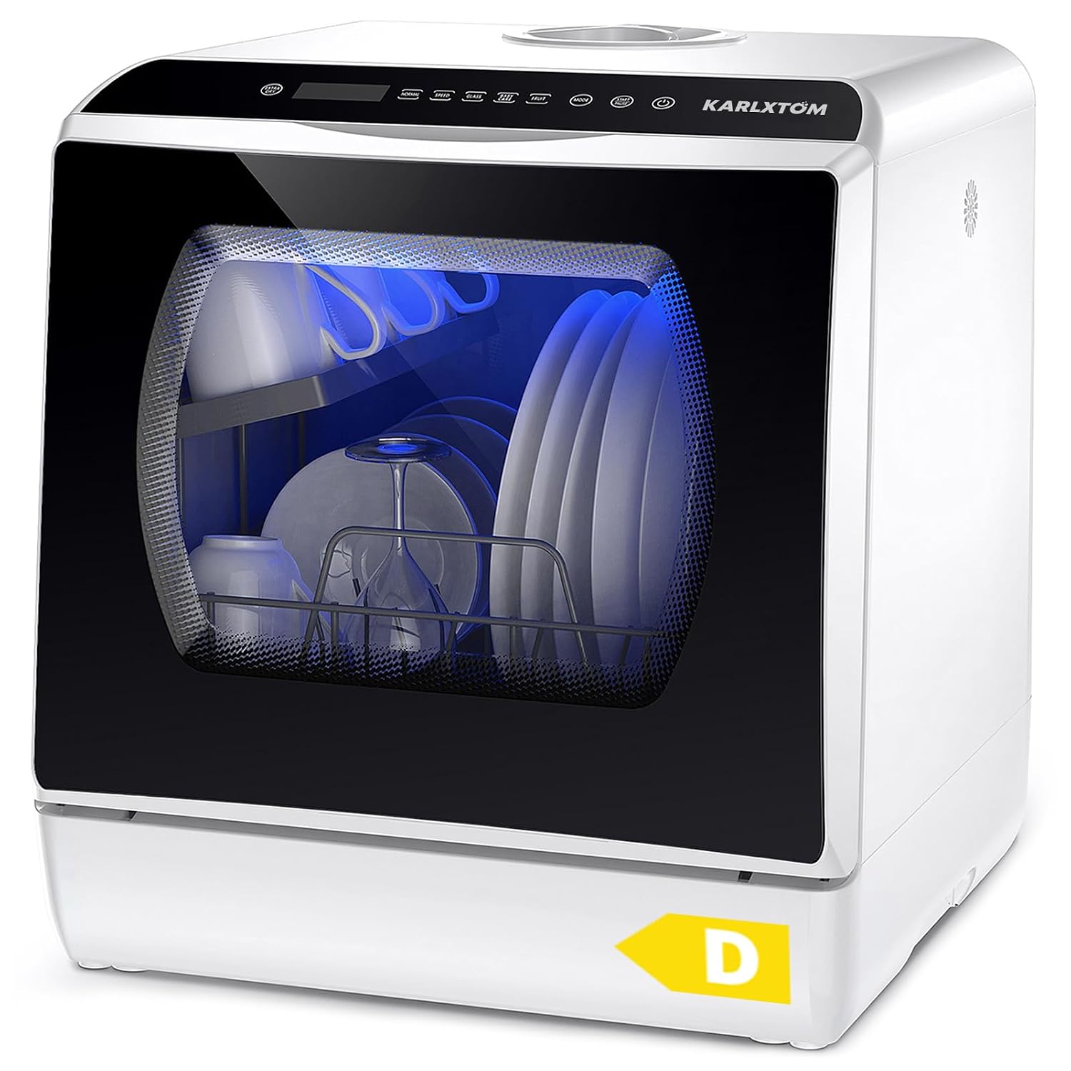 71AAfD-8NSL._SL1500.jpg Table Top Dishwasher 6 Programs Touch Control Auto-Drying Baby Care Fruit Wash White - Image 1