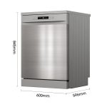 Freestanding Dishwasher 13 Place Settings 6 Programs 47dB Silver - Image 2