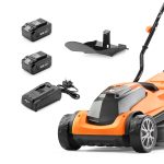 Cordless Lawn Mower 34cm 24V 2x4.0Ah Batteries Rear Roller - Image 7