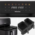 Air Fryer 11L Dual Zone 2700W Colour Touch Display 8 Functions Black - Image 2