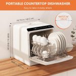 Table Top Dishwasher 6 Programs Touch Control Auto-Drying Baby Care Fruit Wash White - Image 2