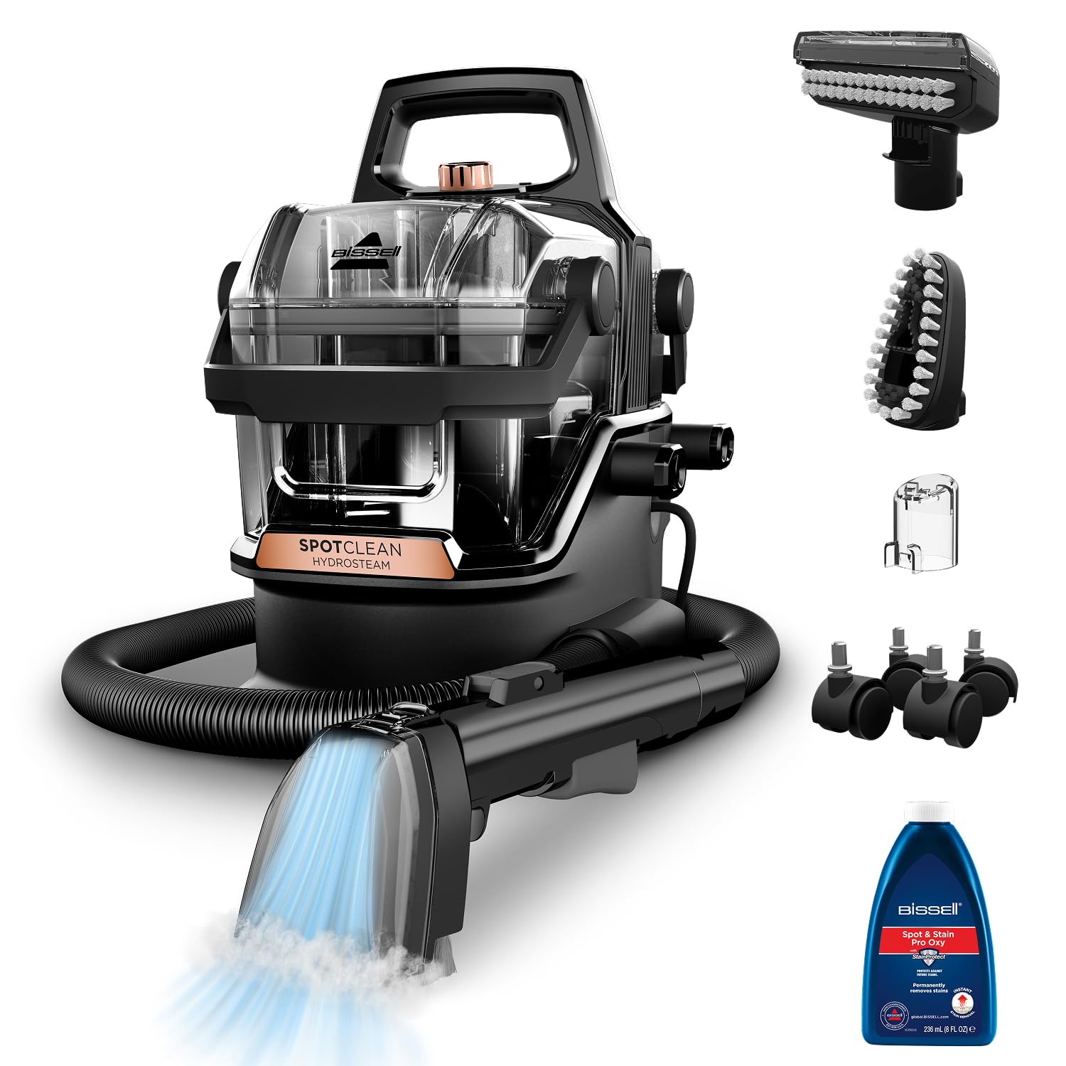 71BCPkwWz3L._SL1500.jpg Spot Cleaner 1000W HydroSteam 3 Modes Self-Cleaning Titanium Blue - Image 1