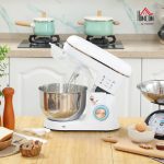 Stand Mixer 1400W 5L 6 Speeds Pulse Setting Stainless Steel Bowl White - Image 2