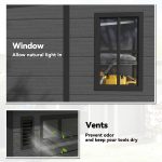 Plastic Garden Storage Shed 6 X 6 Ft Dark Grey Aluminium Frame Double Doors - Image 4