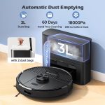 Robot Vacuum And Mop 5500Pa LiDAR Navigation 5 Maps Black - Image 2