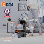 Carpet Cleaner 1200W 2.5L Extra Large Tank SpinScrub Brushes Grey - Image 2