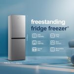 Freestanding Fridge Freezer 252L 50/50 No Frost LED Silver - Image 2