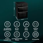 Electric Cooker 130L Double Oven Ceramic Hob A Rated Black - Image 2