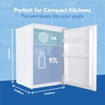 Under Counter Fridge 97L Freestanding With Reversible Door White - Image 3