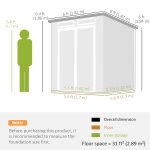 Plastic Garden Storage Shed 6 X 6 Ft Dark Grey Aluminium Frame Double Doors - Image 7