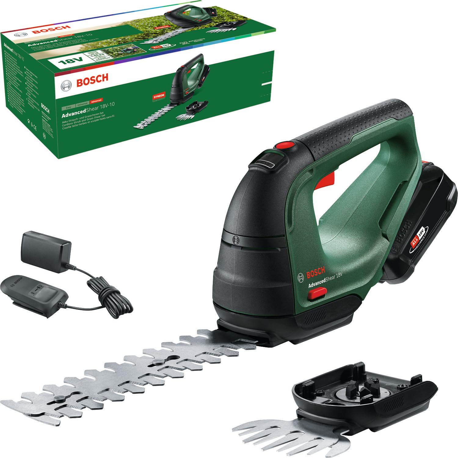 71FTXqOd2gL._SL1500.jpg Cordless Grass And Shrub Shear 18V 2.0Ah 85m² Black Green - Image 1