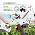Cordless Hedge Trimmer & Chainsaw 4-In-1 20V Battery Powered Pole Saw White - Image 3