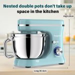 Stand Mixer 4.5L+5L Bowls 8-Speed 1000W Tilt-Head Blue - Image 4
