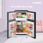 Under Counter Fridge Freezer 87L Double Door Reversible Door Black - Image 4