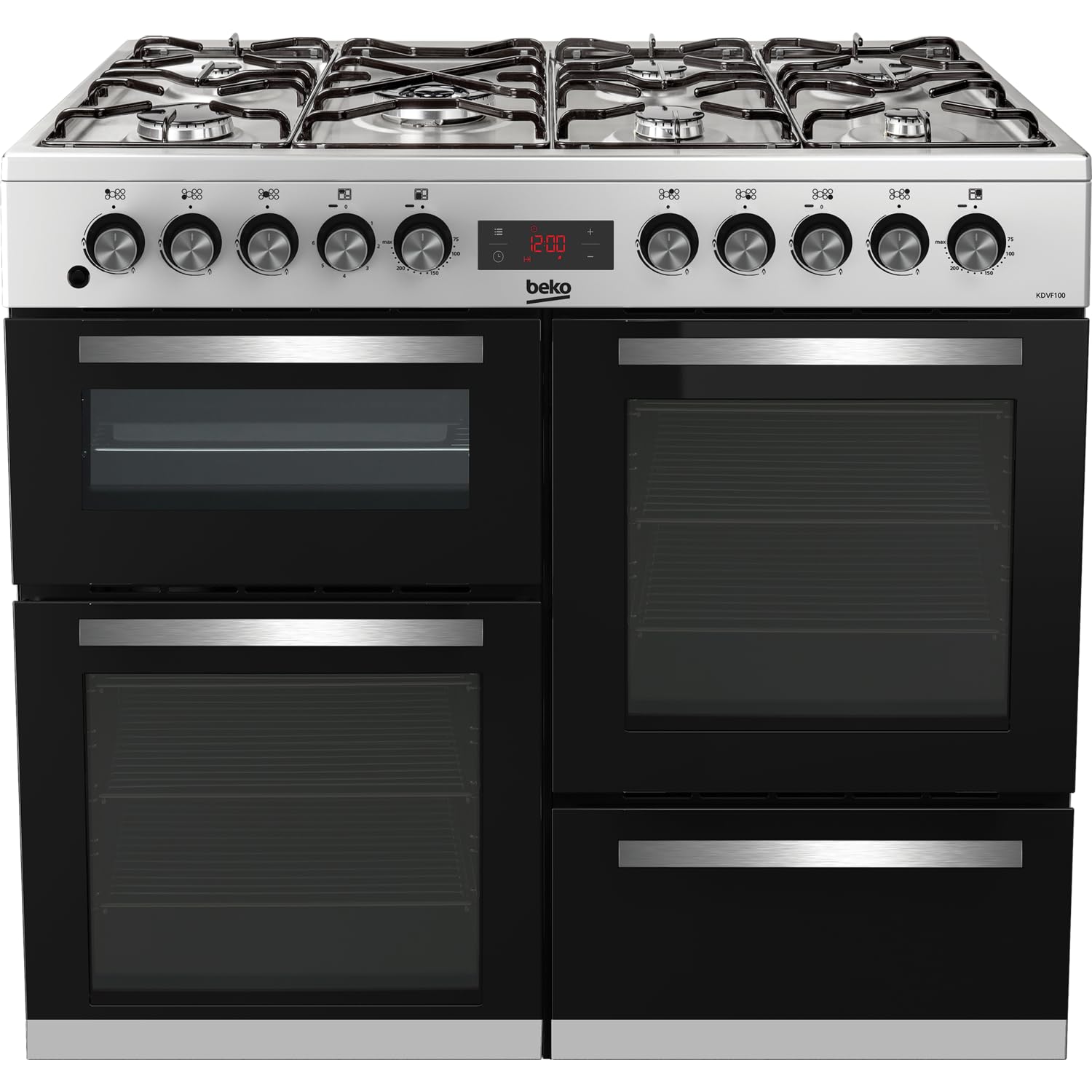 71GwF3uodwL._SL1500.jpg Freestanding Dual Fuel Range Cooker 156L 100cm Stainless Steel - Image 1