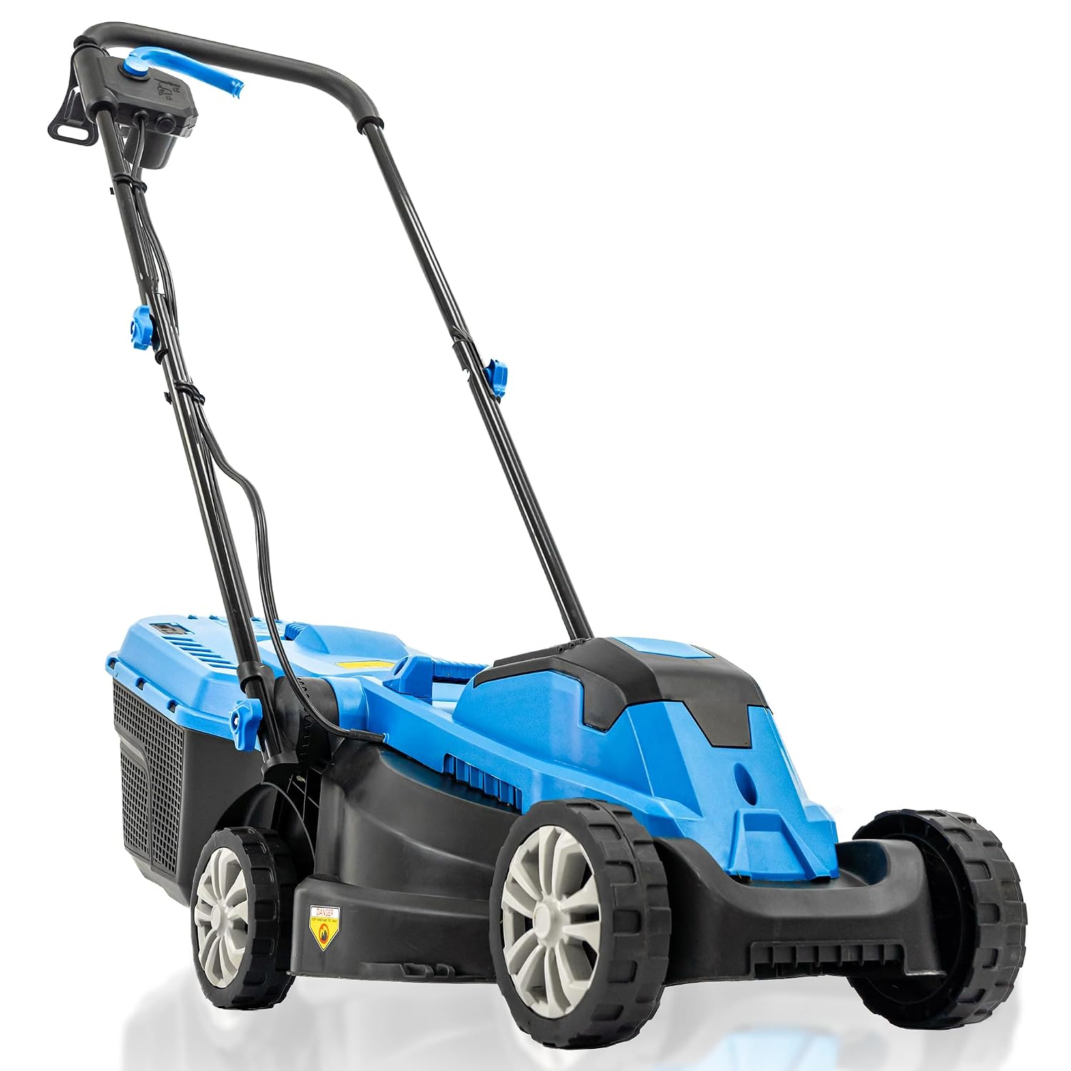 71H0-Yz_FsL._SL1500.jpg Corded Electric Lawn Mower 33cm 1300W 30L Grass Box 3 Heights Blue - Image 1