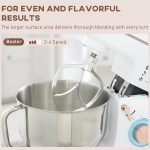 Stand Mixer 1400W 5L 6 Speeds Pulse Setting Stainless Steel Bowl White - Image 5