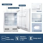 Integrated Under Counter Fridge 110L LED Light Reversible Door White - Image 4