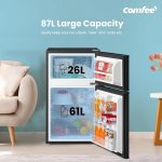 Under Counter Fridge Freezer 87L Double Door Reversible Door Black - Image 2