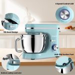 Stand Mixer 4.5L+5L Bowls 8-Speed 1000W Tilt-Head Blue - Image 6