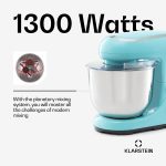 Stand Mixer 5L 1300W 6 Speeds Planetary Mixing Action Blue - Image 3