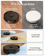 Robot Vacuum Cleaner 5300Pa LiDAR Navigation Auto-Empty Black - Image 8