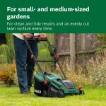 Cordless Lawn Mower 32cm 35L Grass Bag Mulch Plug Green - Image 4