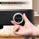 Stand Mixer 5L 8 Speeds Timer Stainless Steel Bowl Black - Image 5