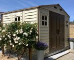 Plastic Garden Storage Shed 10 X 8 Ft Beige Brown Hinged Doors - Image 4