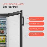 Tall Freestanding Freezer 142L Reversible Door 42dB Black - Image 6