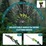 Pole Hedge Trimmer And Chainsaw Set 7.05Ft Extension 2x4.0Ah Battery Black - Image 6